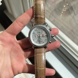 Michele round diamond watch